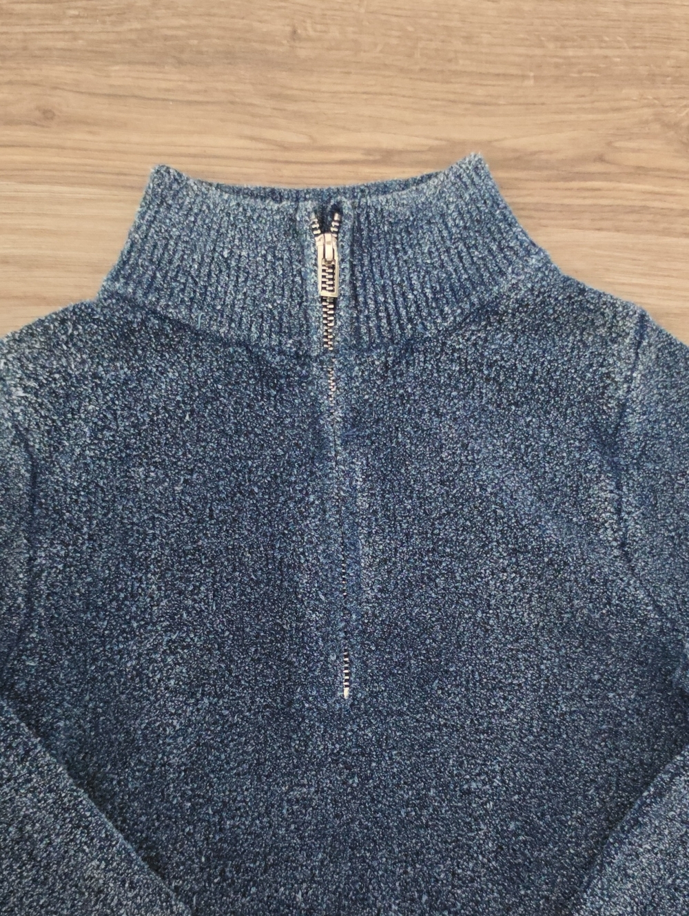 ZARA Acid Wash Knit Mini Dress In Denim Blue - Picture 11 of 12